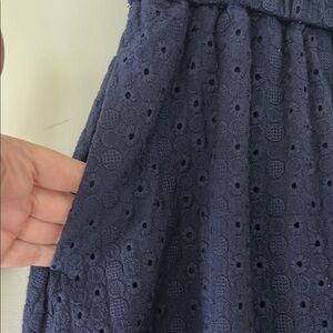 1901 Blue Knee-Length A-Line Eyelet Skirt